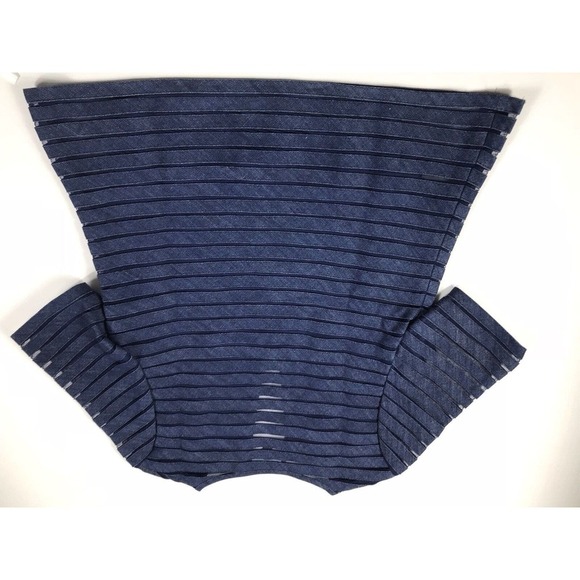 $290 Cynthia Rowley Indigo Denim Mesh Top 2 XS Blue Beaded V Neck Cocktail - Picture 7 of 8